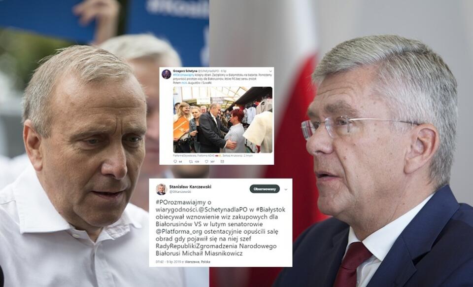 Grzegorz Schetyna i Stanisław Karczewski / autor: Fratria; Twitter