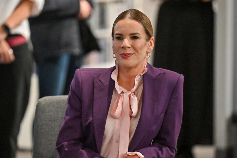 Pierwsza dama Marta Nawrocka na spotkaniu z Klubem Przedsiębiorczych Mam w Kielcach / autor: PAP/Piotr Polak