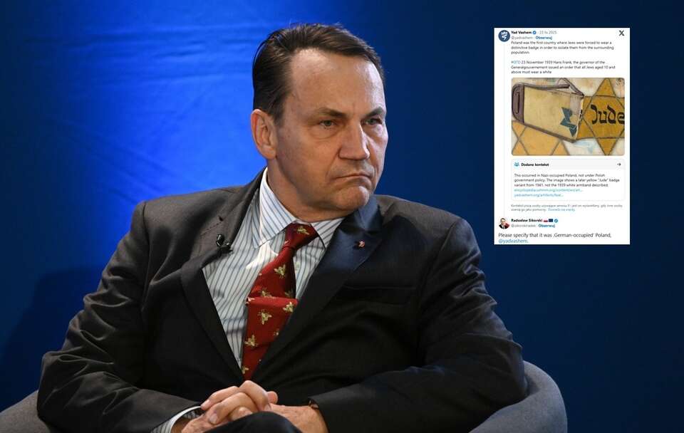 Niewyraźna reakcja Sikorskiego na oburzający wpis Jad Waszem