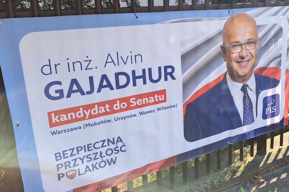 banner wyborczy Alvina Gajadhura / autor: twitter.com/AlvinGajadhur