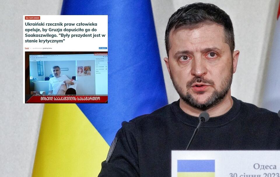 Prezydent Ukrainy Wołodymyr Zełenski / autor: PAP/Alena Solomonova/screenshot wPolityce.pl