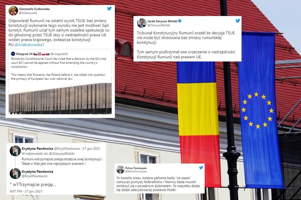 Flagi UE i Rumunii / autor: Fratria/Twitter