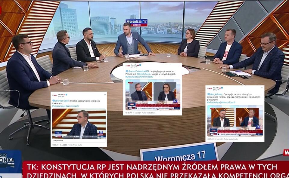 Politycy w studiu TVP Info, 10.10.2021 / autor: Screen vod.tvp.pl