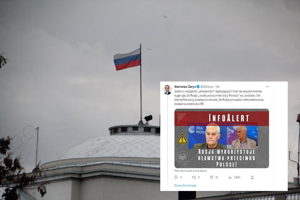 Ambasada Rosji i Info Alert / autor: Fratria i tweet @StZaryn