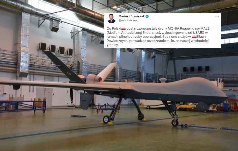 Dron MQ-9A Reaper / autor: Twitter/Mariusz Błaszczak