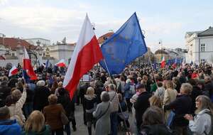 Absurdalne hasło podczas manifestacji KOD / autor: PAP/Paweł Supernak