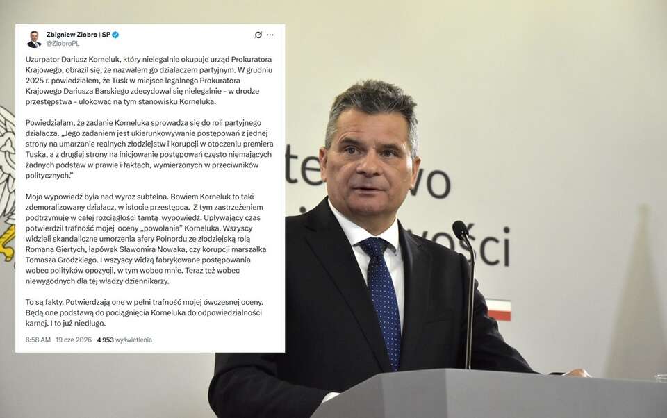 Żurkowcy ścigają Ziobrę, bo... "uzurpator Korneluk się obraził"