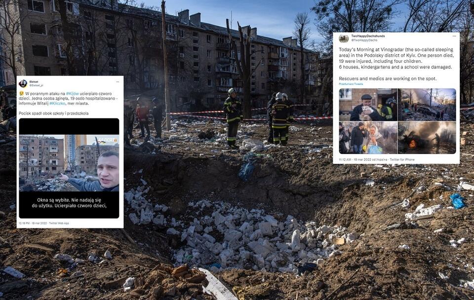 Lej po ostrzale bloku w Winogradzie / autor: PAP/EPA