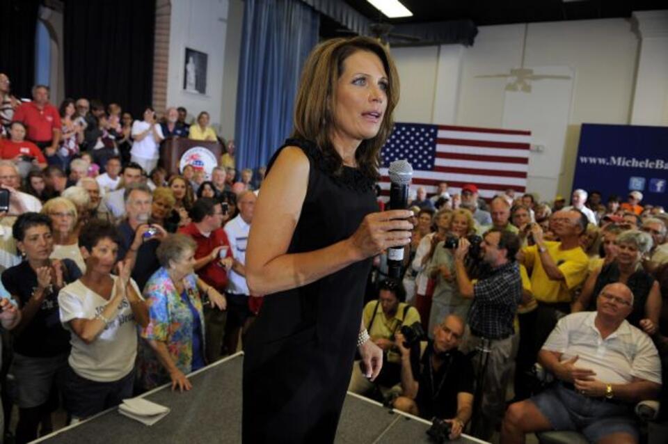 EPA/BRIAN BLANCO. Michelle Bachmann w czasie wiecu wyborczego na Florydzie. 