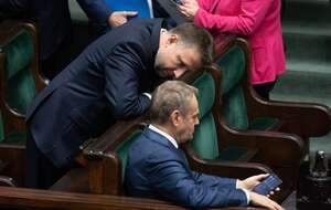 Donald Tusk i Marcin Kierwiński w Sejmie / autor: Fratria