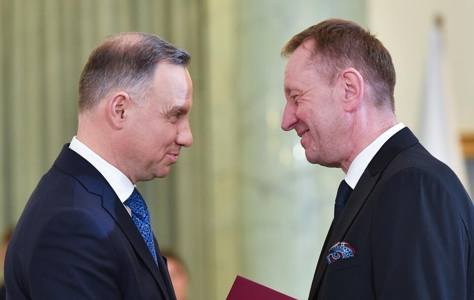 Andrzej Duda i Robert Telus / autor: PAP/Radek Pietruszka