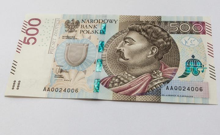 awers banknotu 500 zł / autor: Fratria