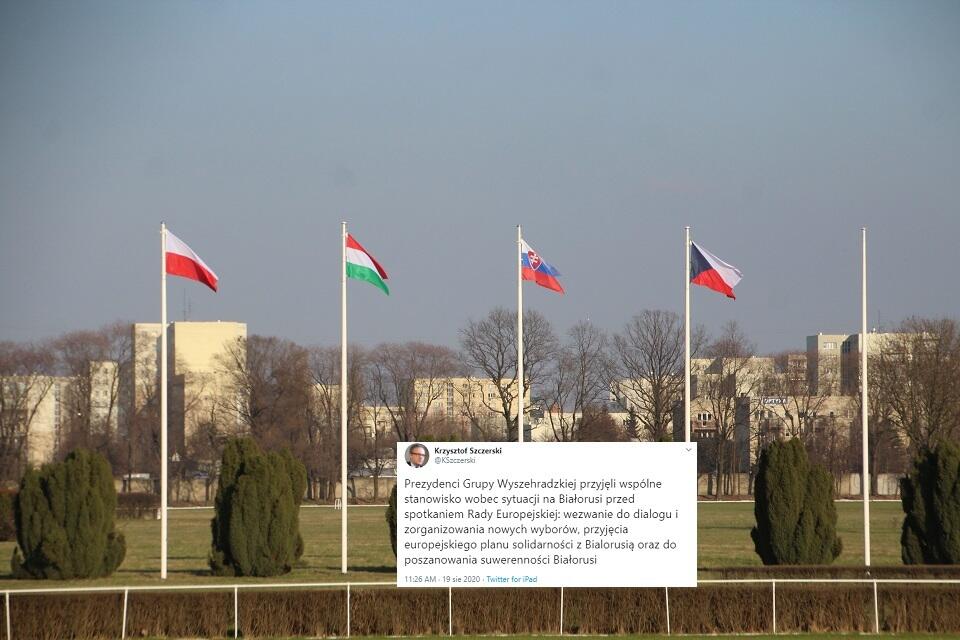 Flagi państw Grupy Wyszehradzkiej / autor: Fratria; Twitter