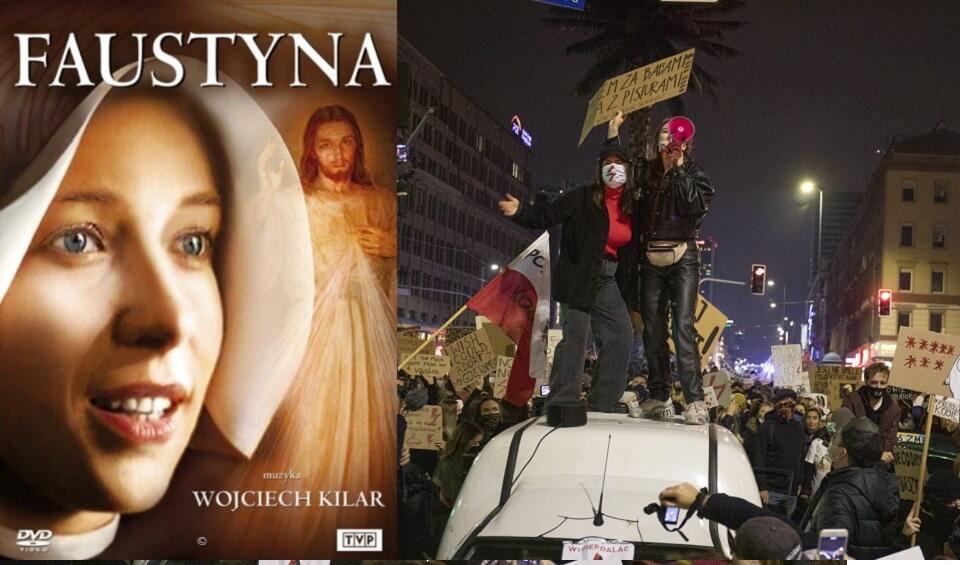 Plakat filmu Faustyna w reż. Jerzego Łukaszewicza, w roli głównej Dorota Segda; protest po wyroku TK / autor: mat. prasowe; Fratria