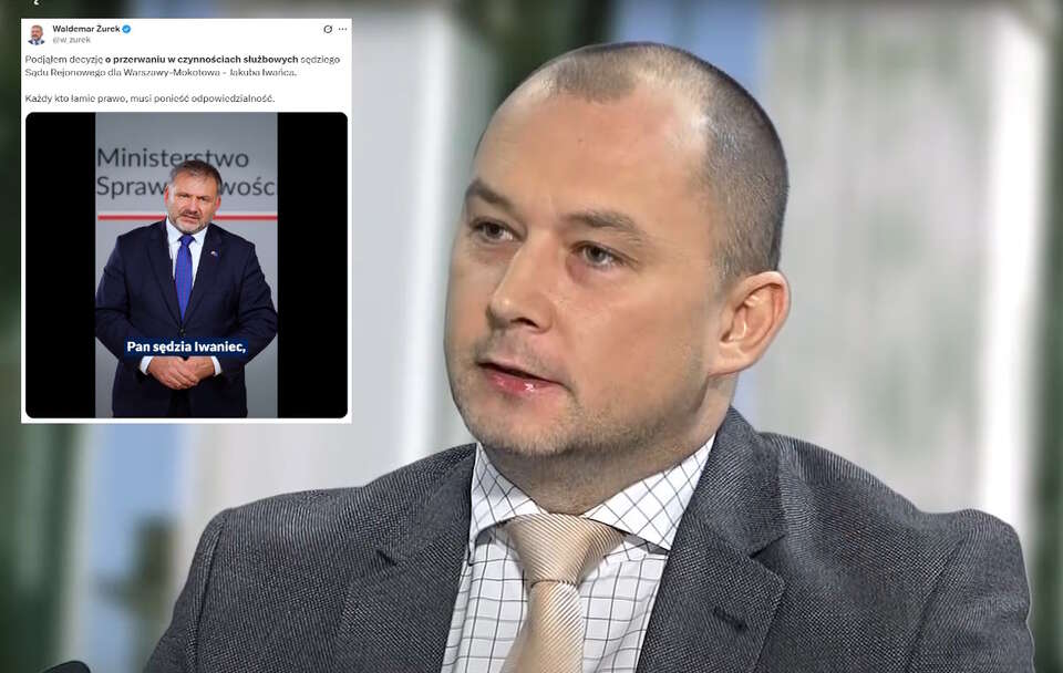 Minister Waldemar Żurek znów zdecydował o przerwaniu w czynnościach służbowych sędziego Jakuba Iwańca / autor: Fratria/X