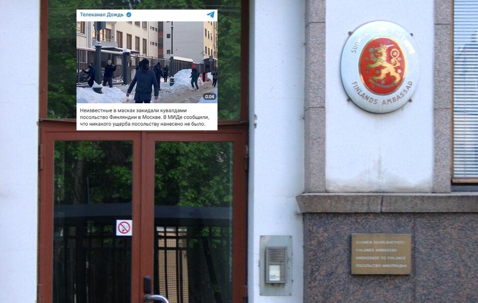 Atak na Ambasadę Finlandii w Moskwie!Użyto młotów kowalskich