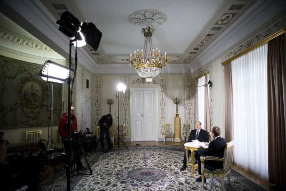 Prezydent w rozmowie z red. Piaseckim. Fot. Prezydent.pl