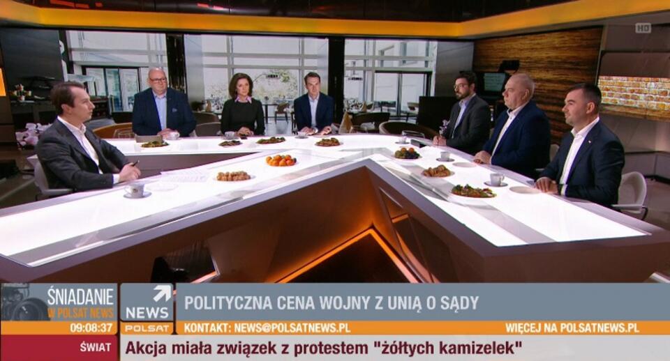 Śniadanie w Polsat News / autor: screen Polsat News
