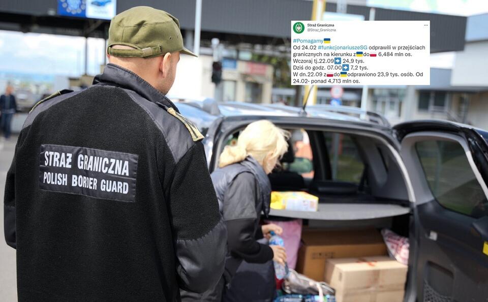 Uchodźcy z Ukrainy w Polsce / autor: Fot. Bieszczadzki Oddział Straży Granicznej, Twitter/@Straz_Graniczna