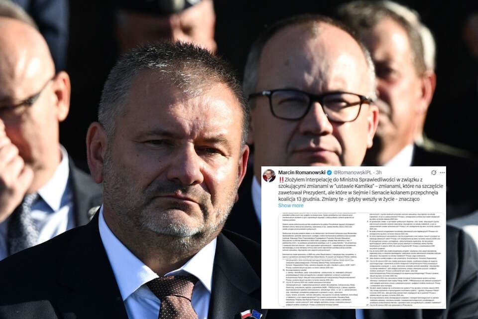 Minister sprawiedliwości Waldemar Żurek / autor: PAP-Radek Pietruszka/X-Marcin Romanowski, screen