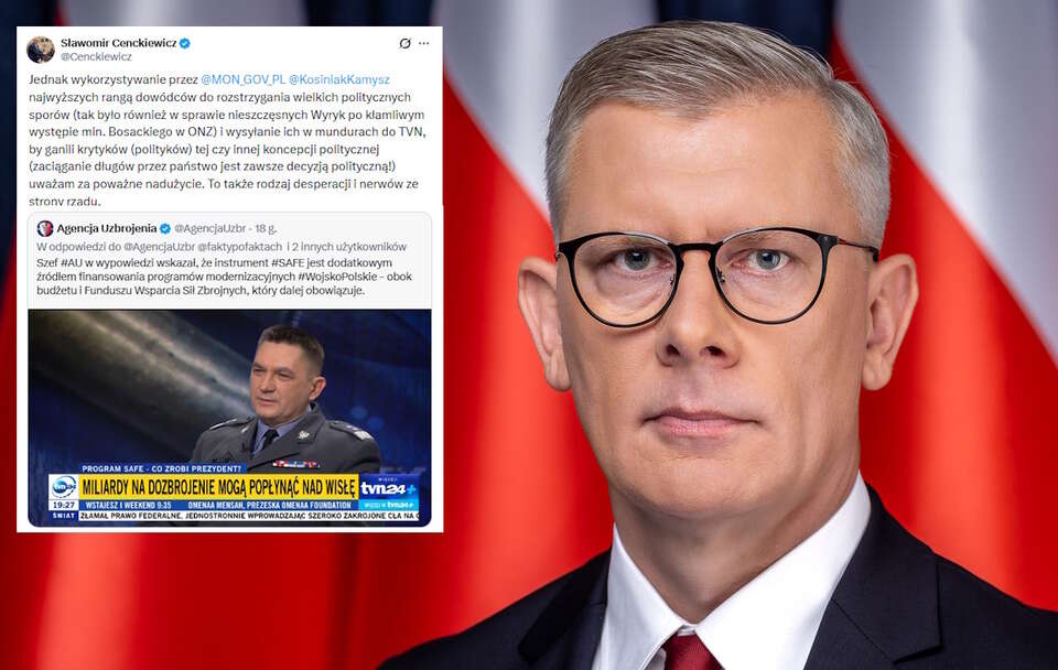 Szef BBN prof. Sławomir Cenckiewicz odniósł się do wypowiedzi gen. Artura Kuptela z Agencji Uzbrojenia nt. pożyczki z SAFE.  / autor: Przemysław Keler KPRP/X