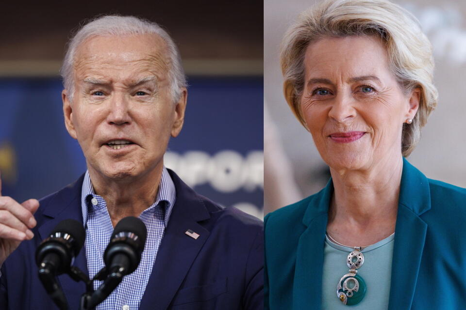 Joe Biden, Ursula von der Leyen  / autor: PAP/EPA