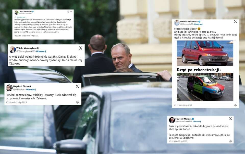 Premier Donald Tusk opuszcza siedzibę KPRM po konferencji prasowej / autor: PAP/Leszek Szymański
