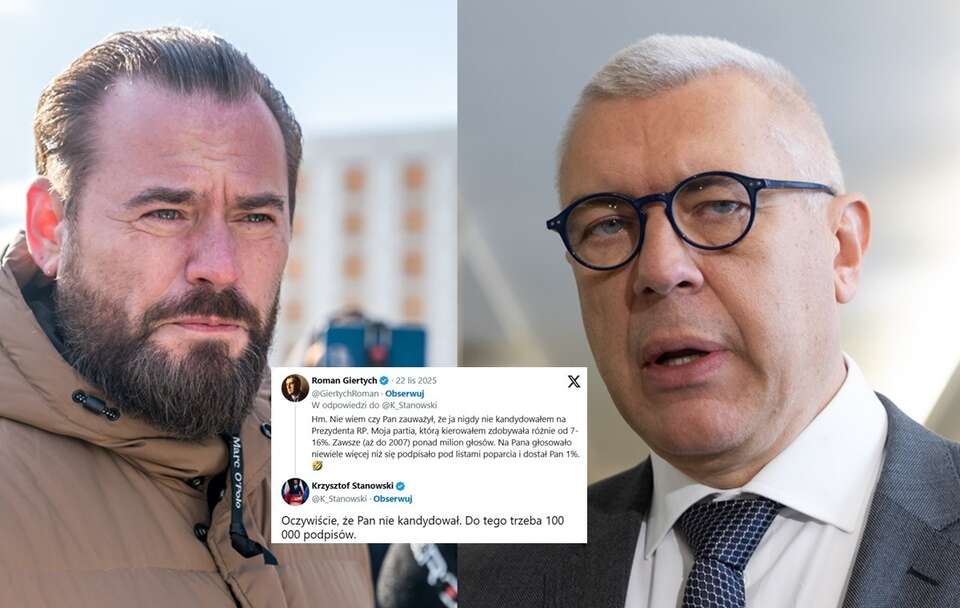 Stanowski do Giertycha: Zdobyłem więcej głosów niż pan