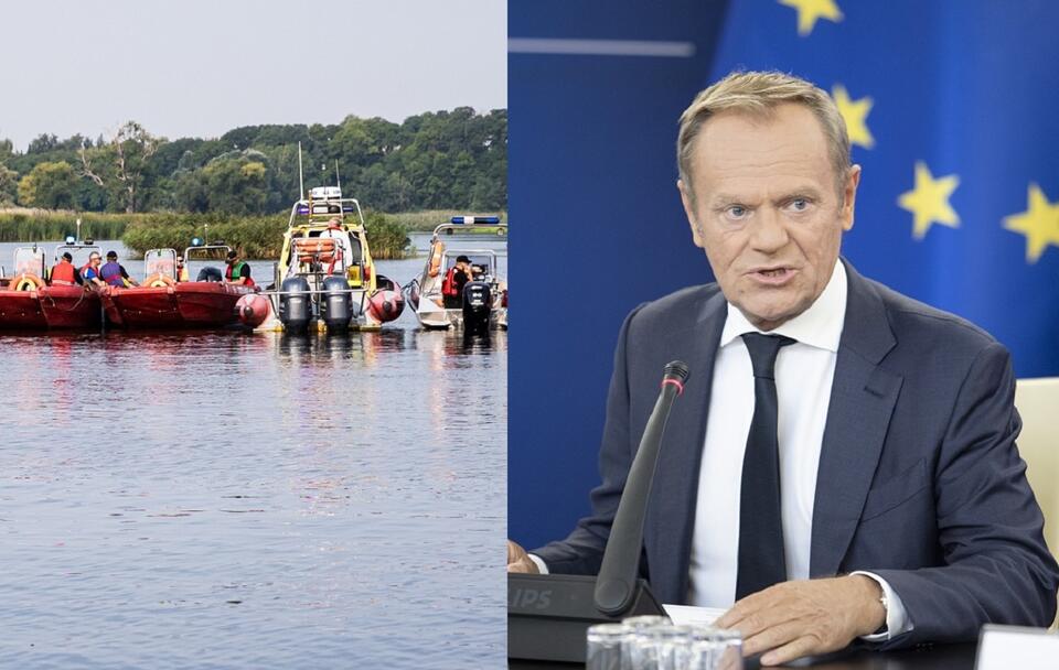 Akcja usuwania martwych ryb z Odry/Donald Tusk / autor: PAP/Jerzy Muszyński/Fratria