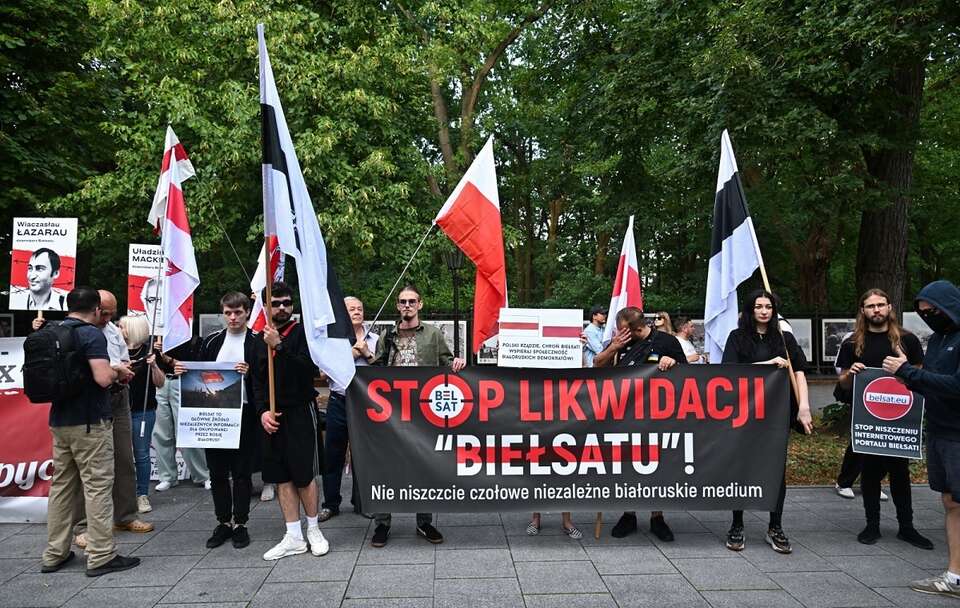 Białorusini protestowali przeciwko zmianom w TV Biełsat!