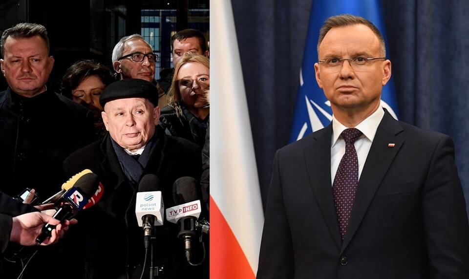 Prezes PiS przed PK/Prezydent Andrzej Duda / autor: X: @pisorgpl/PAP/Piotr Nowak