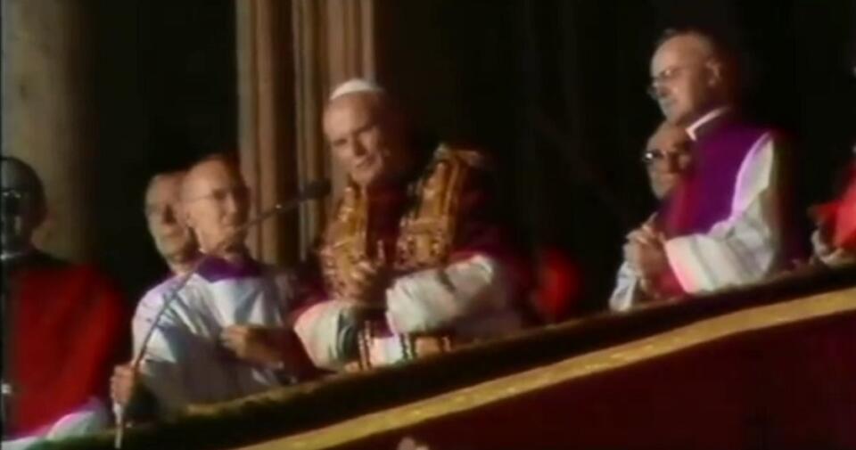 kard. Karol Wojtyła po wyborze na papieża / autor: YouTube