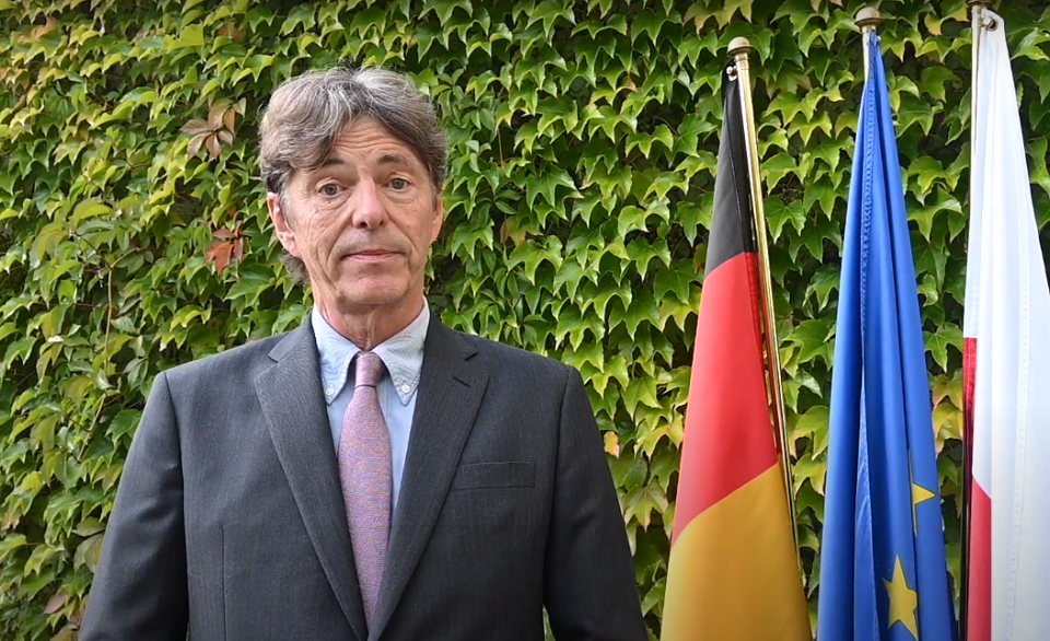 Arndt Freytag von Loringhoven, ambasador Niemiec w Polsce  / autor: YouTube/ Germany in Poland (screenshot)