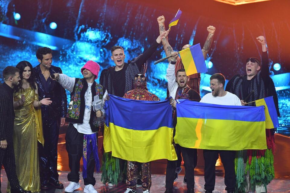 Ukraiński zespół świętuje zwycięstwo / autor: PAP/EPA