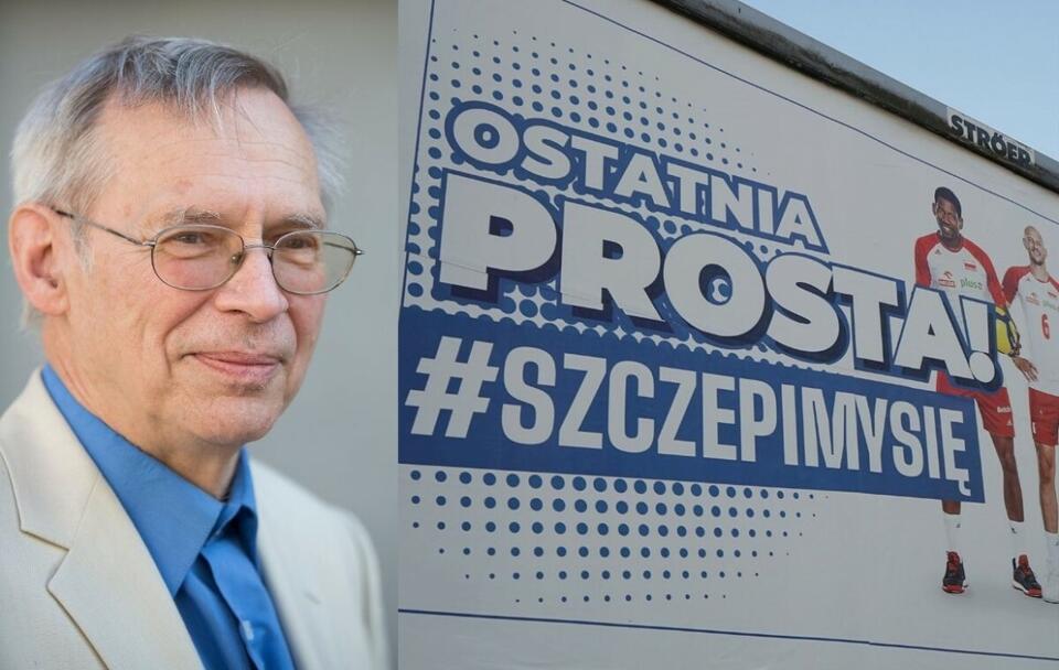 Prof. Włodzimierz Gut/ Baner promujący szczepienia  / autor: Fratria 