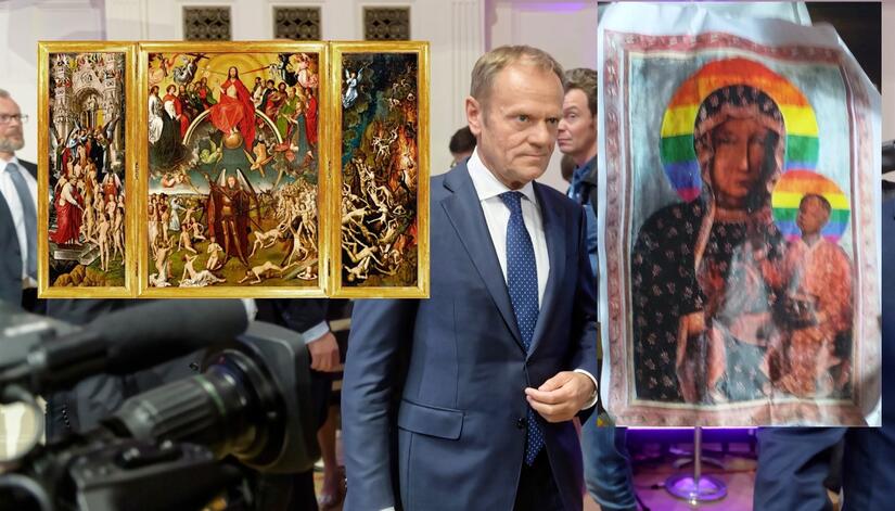 Na zdjęciu obraz Hansa Memlinga 'Sąd Ostateczny' / autor: PAP/wikipedia/Twitter