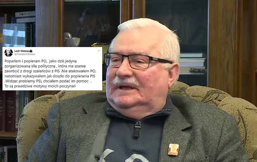 Lech Wałęsa / autor: Youtube/Onet News/Twitter/@PresidentWalesa