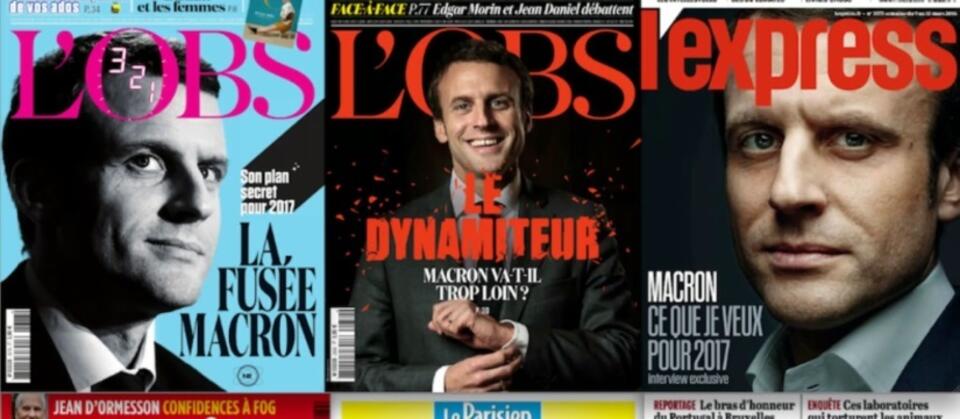 Emmanuel Macron na okładkach popularnych pism / autor: YouTube