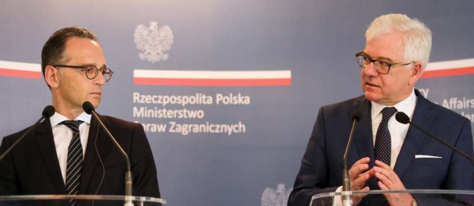 Minister spraw zagranicznych Polski Jacek Czaputowicz (P) oraz minister spraw zagranicznych Niemiec Heiko Maas / autor: PAP/Andrzej Grygiel