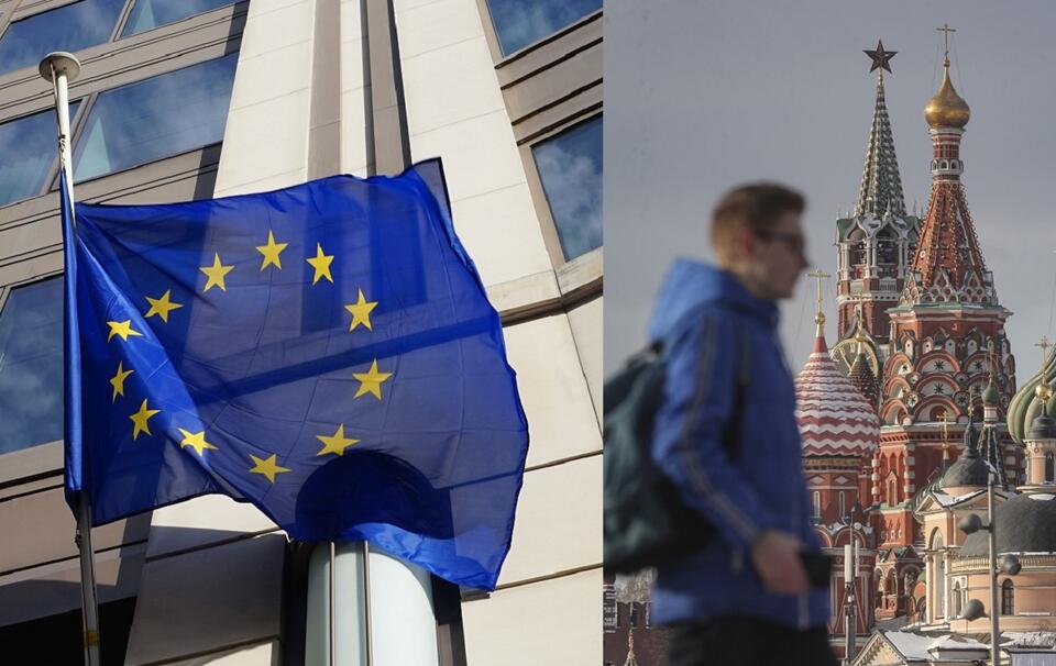 Flaga UE/Życie codzienne w Moskwie / autor: Fratria/PAP/EPA/MAXIM SHIPENKOV