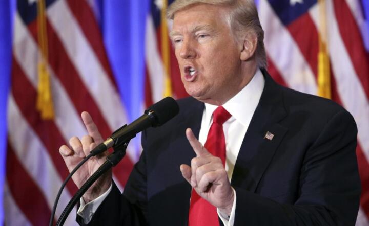 Konferencja prezydenta-elekta Donalda Trumpa, fot. PAP/EPA/JUSTIN LANE 