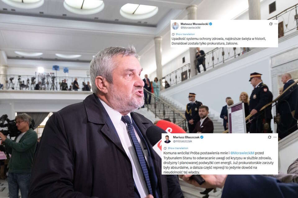 Były minister rolnictwa Jan Krzysztof Ardanowski/Wpis Mateusza Morawieckiego i Mariusza Błaszczaka (screen z X) / autor: Fratria/X