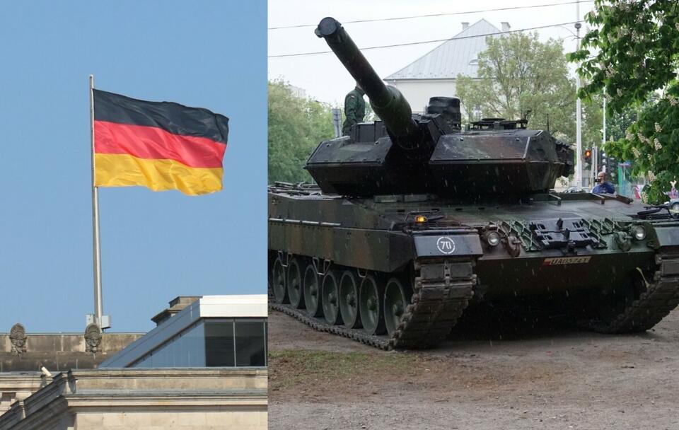 Zdjęcie ilustracyjne/ Flaga Niemiec/ Czołg Leopard / autor: Fratria 
