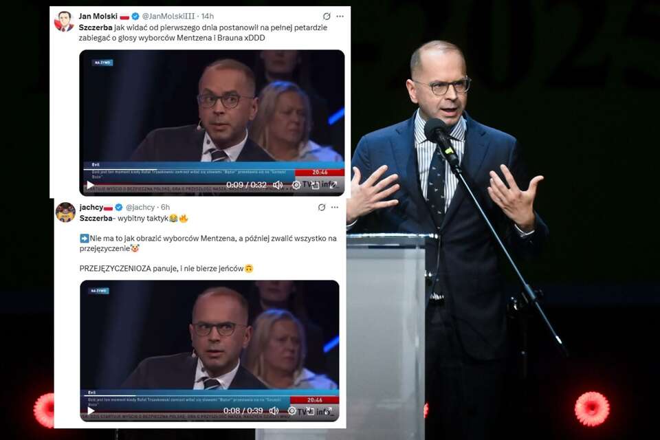 "Przejęzyczenie" Szczerby. Chciał obrazić Grzegorza Brauna, ale dostało się Sławomirowi Mentzenowi / autor: PAP/Piotr Nowak, X
