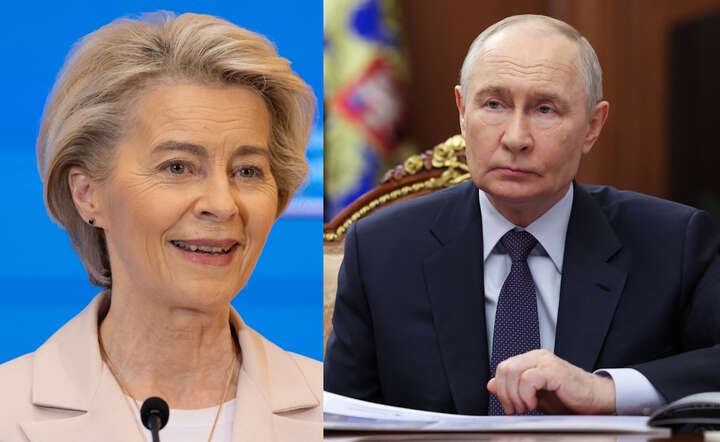 Ursula von der Leyen i Władimir Putin / autor: PAP/Fratria