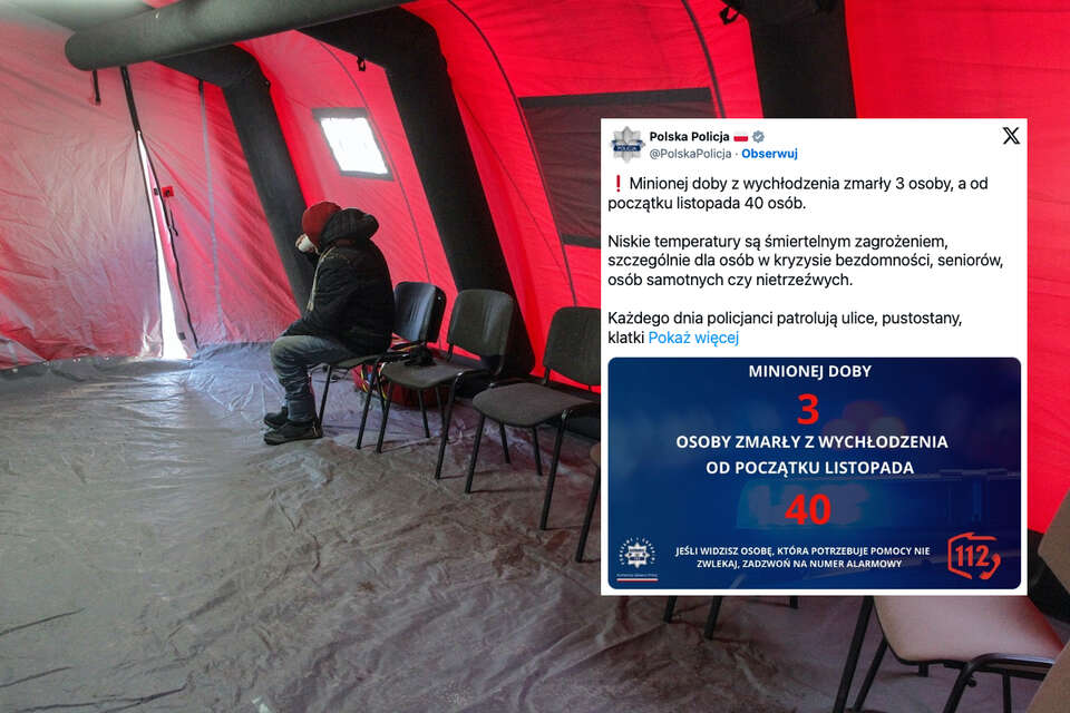 Ogrzewany namiot w centrum Olsztyna / autor:  PAP/Tomasz Waszczuk/X