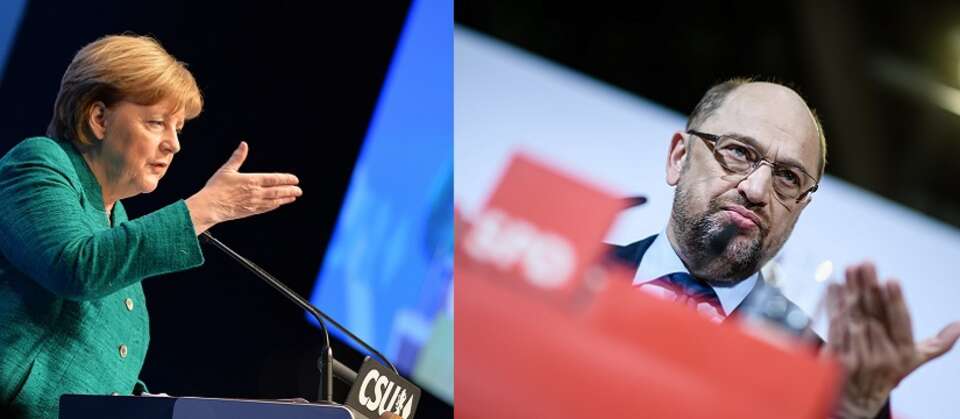 Angela Merkel, Martin Schulz / autor: PAP/EPA