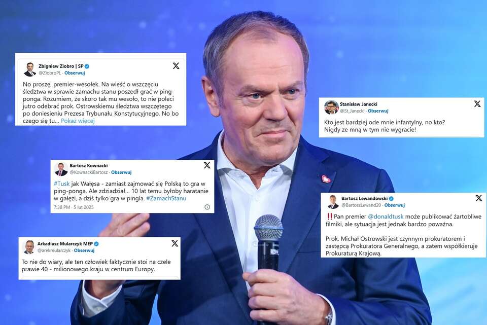 Tusk drwił sobie z oskarżeń o zamach stanu. Mocne komentarze