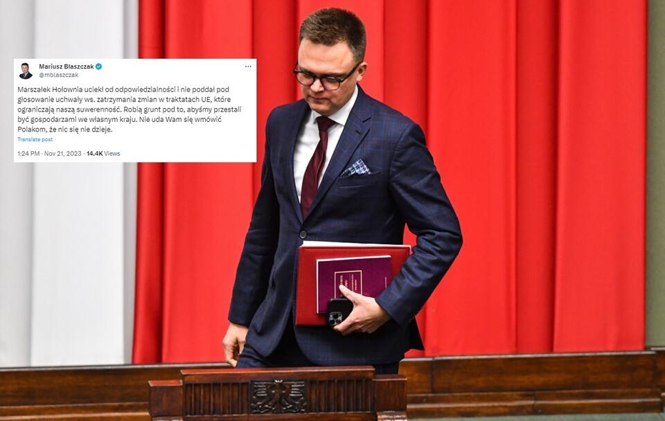 Marszałek Sejmu Szymon Hołownia / autor: PAP/Piotr Nowak
