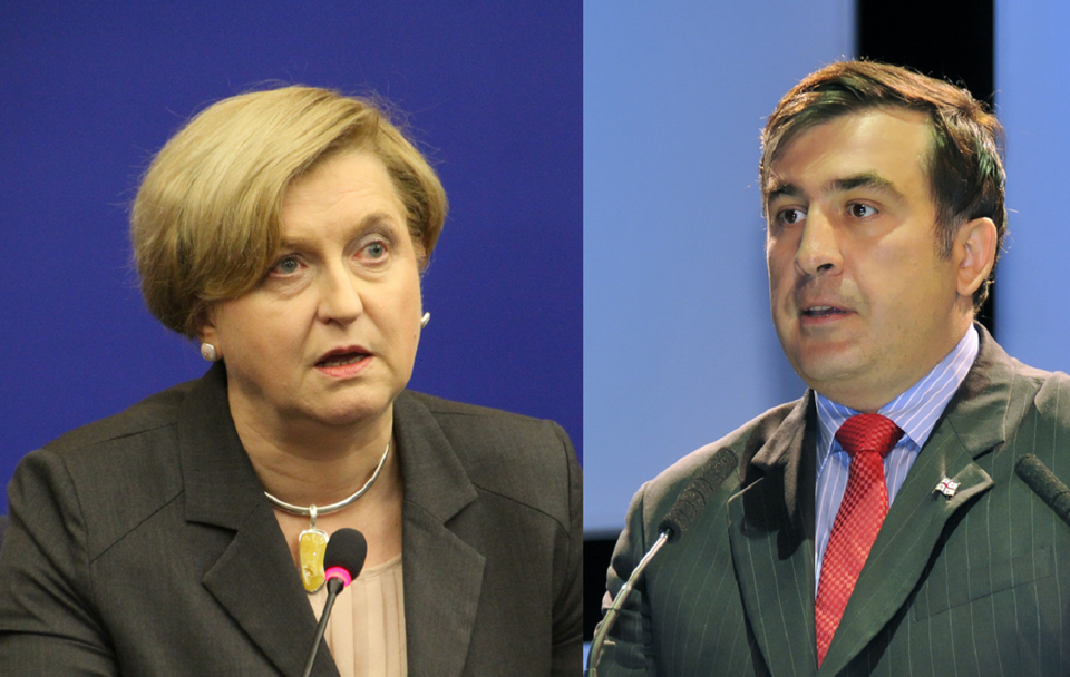 Anna Fotyga/Micheil Saakaszwili / autor: Fratria/EPP/CC BY 2.0/Wikipedia.pl